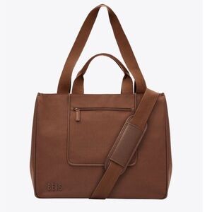 BEIS Chocolate Brown Tote with Front Pocket
